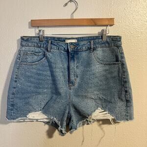 Altar'd State Rhinestone Denim Cutoff Jean Shorts Size 31